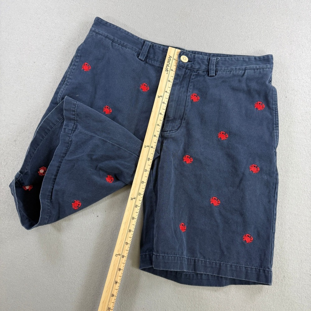 Vineyard Vines Club Shorts Men's 33 Navy Red Crab Embroided Chino Preppy - Picture 7 of 7